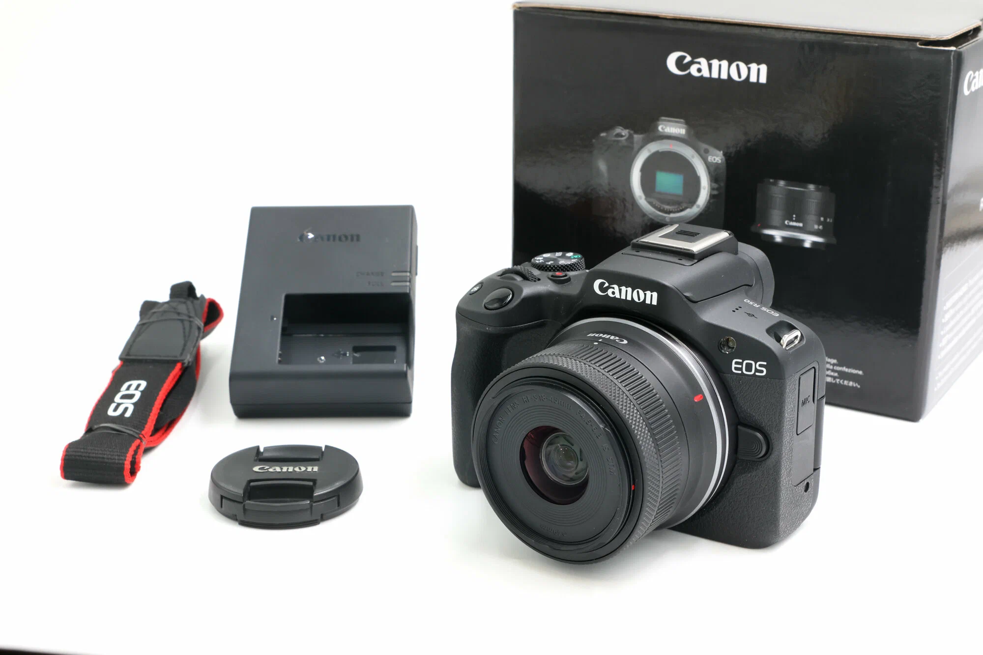 DC Canon EOS R50 Black & RF-S 18-45mm f/4.5-6.3 IS STM - Content Creator Kit