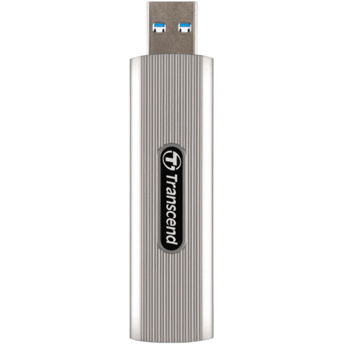.512GB  Transcend Portable SSD ESD320A Silver, USB-A 3.1 10Gbps, Metallic Capless/Slider (68.2x19.7x9.5 mm, 26g, R/W:1050/950 MB/s, 3D-NAND flash)