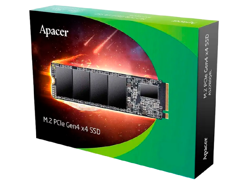 .M.2 NVMe SSD    512GB Apacer AS2280Q4L [PCIe 4.0 x4, R/W:3600/3000MB/s, 410K/600K IOPS, 300 TBW, 3D NAND TLC]