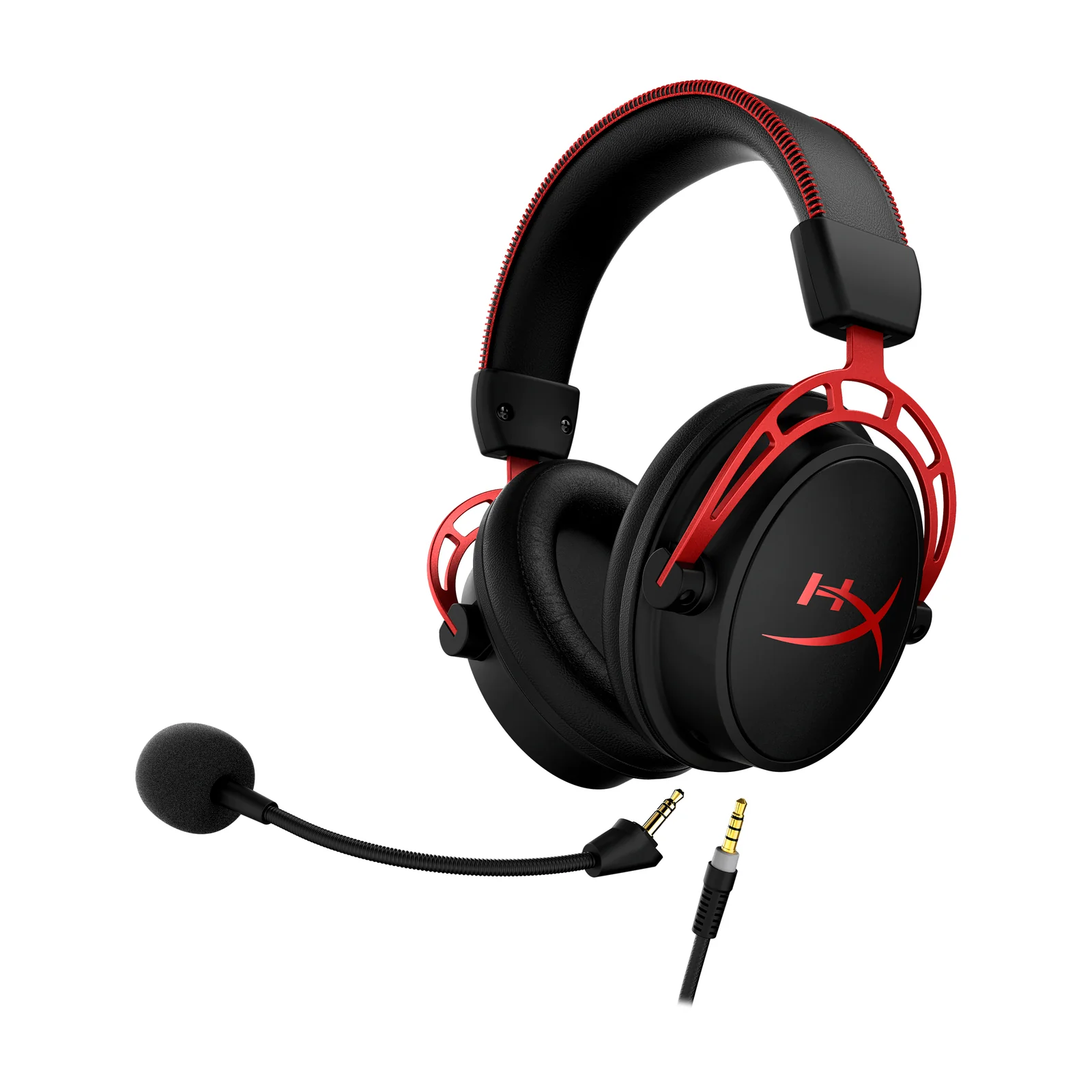 Gaming Headset HyperX Cloud Alpha, 50mm driver, 65 Ohm, 17-27khz, 98db, 336g, Detachable Mic, In-line controls, 1.3m+2m, 3.5(4 pin/3 pin), Black/Red