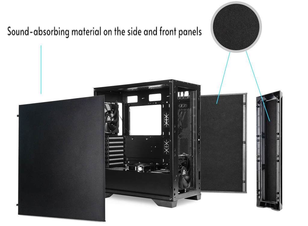 Case EATX Chieftec APEX Q, w/o PSU, 0.6mm, 2x140mm & 120mm PWM, Sound-absorbing materials, 2xUSB3.0, 1xUSB-С, 2x3.5", 3x2.5", Black