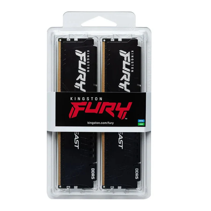 .64GB DDR5-5600MHz  Kingston FURY Beast (Kit of 2x32GB) (KF556C36BBEK2-64), CL36-38-38, 1.25V, AMD EXPO 1.0/Intel XMP 3.0, Black