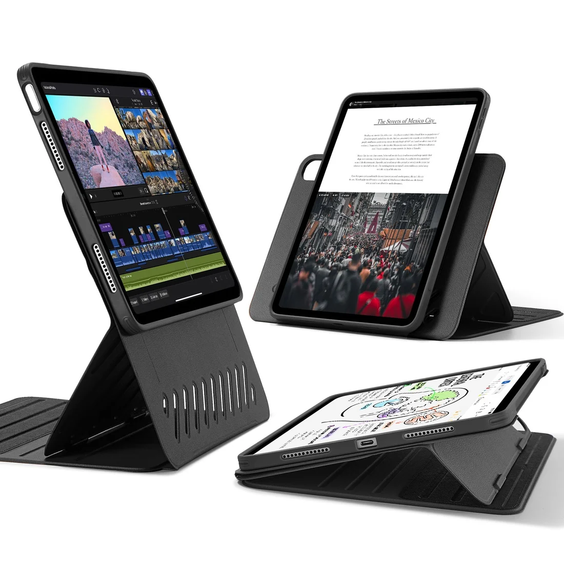 Cellular Apple iPad Air 11" 2024, Stand Case, Black