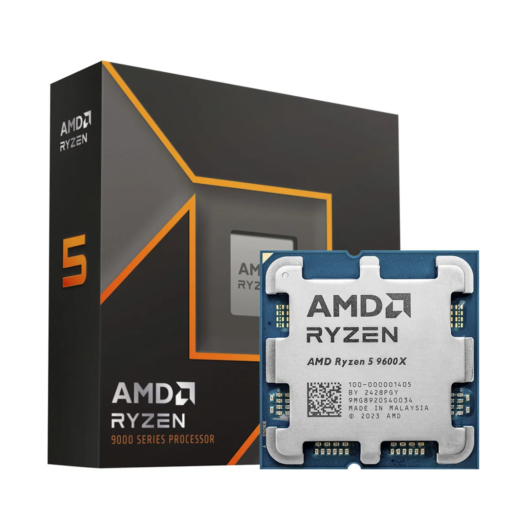 CPU AMD Ryzen 5 9600X  (3.9-5.4GHz, 6C/12T, L2 6MB, L3 32MB, 5nm, 65W), Socket AM5, Tray