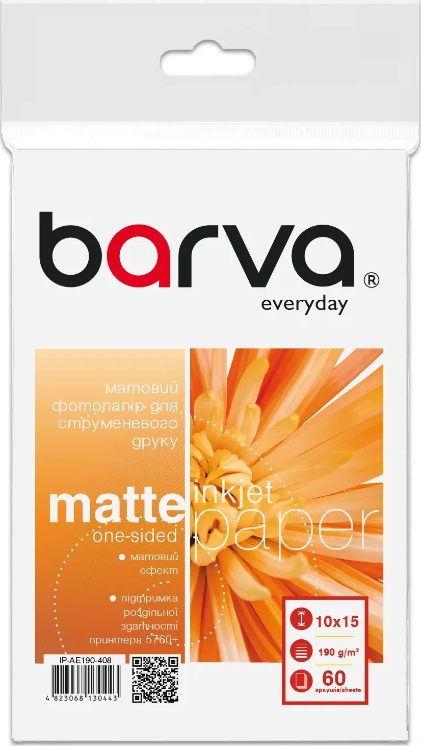 A6 190g 10x15 20p Everyday Matt Inkjet Photo Paper Barva