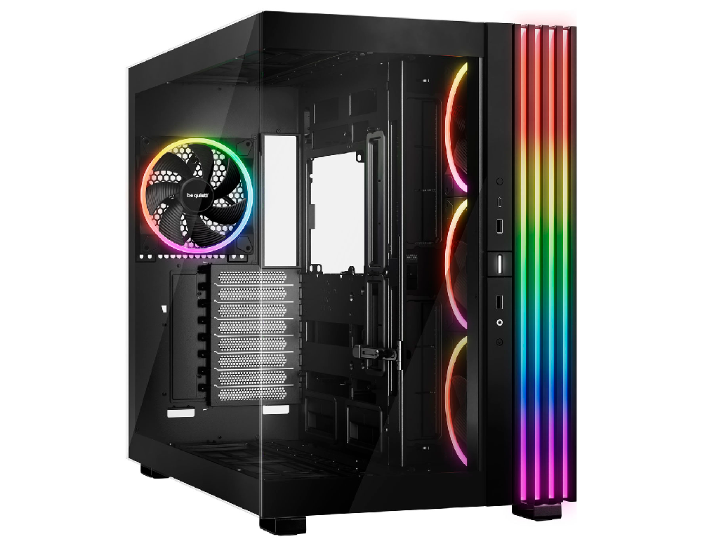 Case EATX be quiet! Ligh Base 900 DX, w/o PSU, ARGB strips & Hub, Front & Side Tempered Glass, DF, VGA holder, USB-C, 2xUSB3.2, 1x3.5", 4x2.5", Black