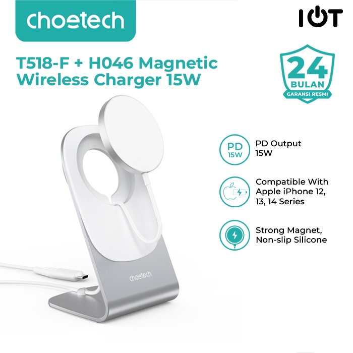 Wireless Charger CHOETECH Magnetic 15W, T518-F, Gold