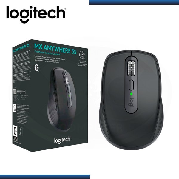 Wireless Mouse Logitech MX Anywhere 3S for Mac, 200-8000 dpi, 6 buttons, Ambidextrous, 99g, 500mAh, Bluetooth, Silent, Space Gray
