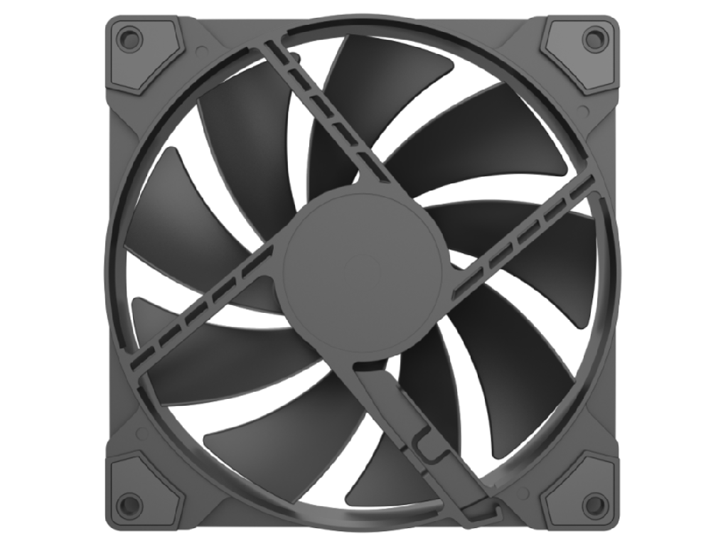PC Case Fan GAMEMAX GMX-14WFBK-PWM, 140mm, 9 blades, PWM, <30dB, 43CFM, 600-1400PM, Hydraulic bearing, 4pin(M/F), Black