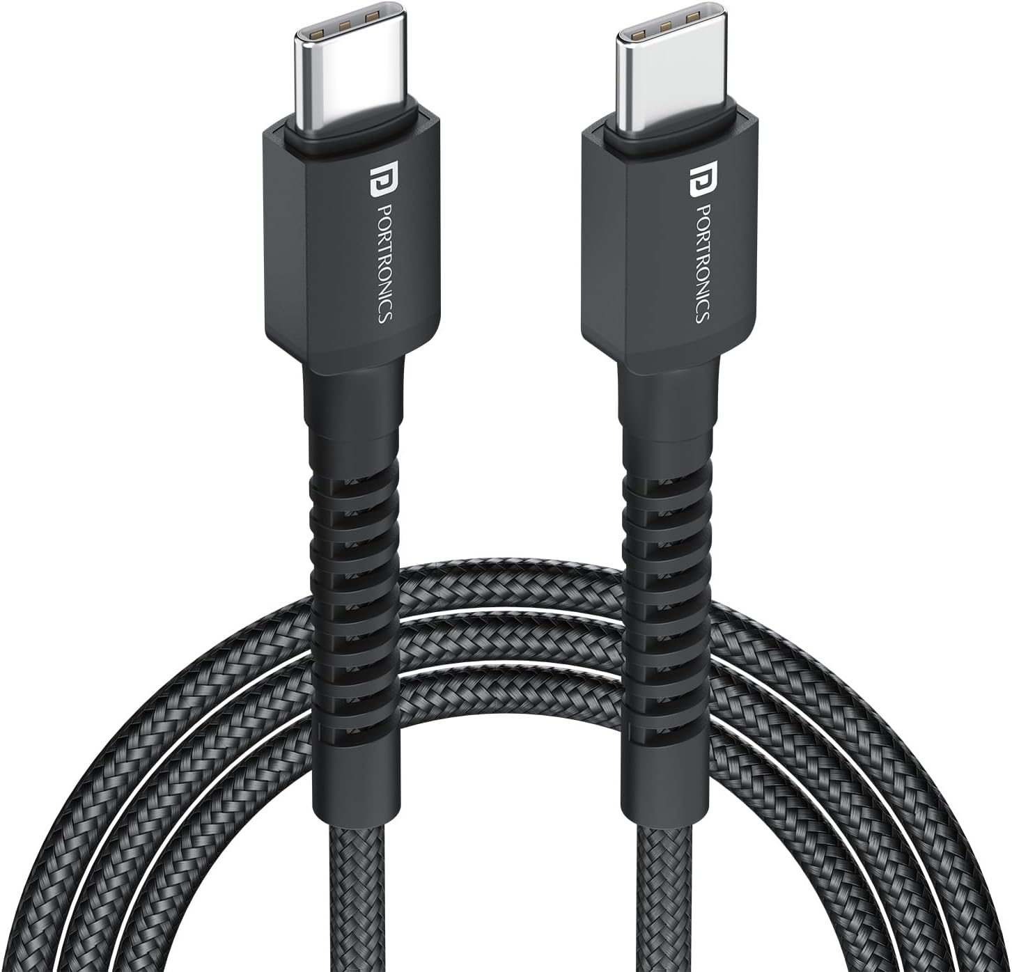 Type-C to Type-C Cable Cellular, Power Braided, 2.5M, Black