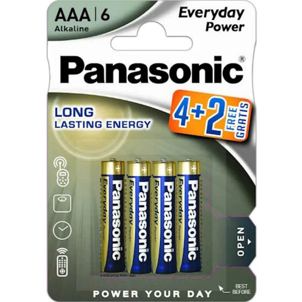 Panasonic  "EVERYDAY Power" AAA Blister *6, Alkaline, LR03REE/6B2F