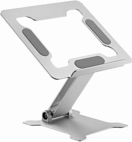Notebook Riser Gembird NBS-D1-03, up to 15.6'', Aluminum, Foldable, Silicone pad, up to 5kg, Height/Angle adjustment, Silver