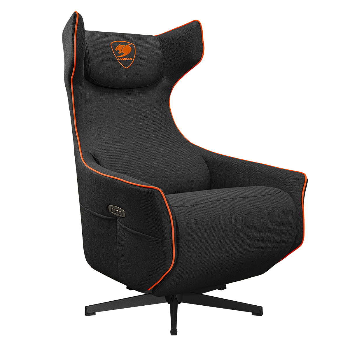 Gaming Chair/Sofa Cougar Magus Black/Orange, User max load up to 150kg/height 160-195cm, Footrest,USB-C and USB-A ports under recline controls