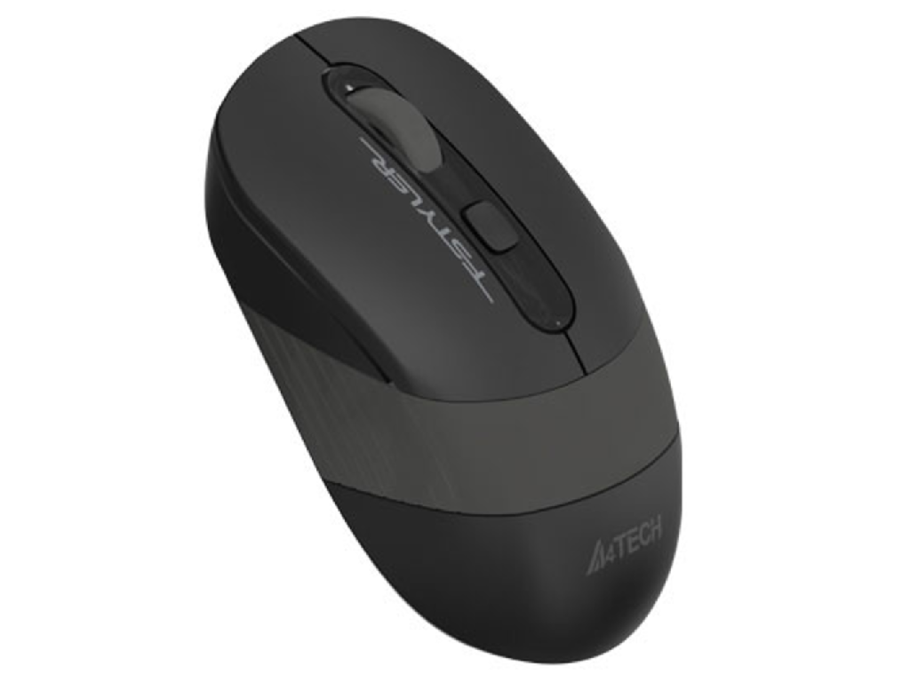 Wireless Mouse A4Tech FG10S, 1200-2000 dpi, 4 buttons, 88g, Ambidextrous, Silent, Programmable, 1xAA, 2.4Ghz, Black/Grey