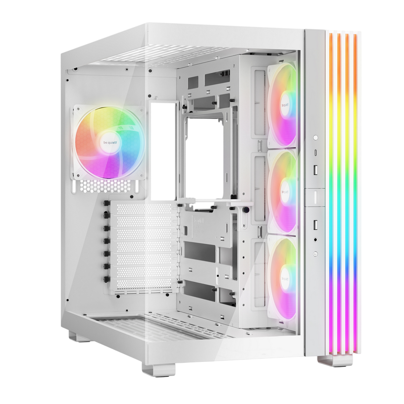 Case ATX be quiet! Ligh Base 600 LX, w/o PSU, 4x120mm ARGB fan, ARGB strips, Front & Side TG, DF, VGA holder, USB-C, 2xUSB3.2, 1x3.5", 2x2.5", White
