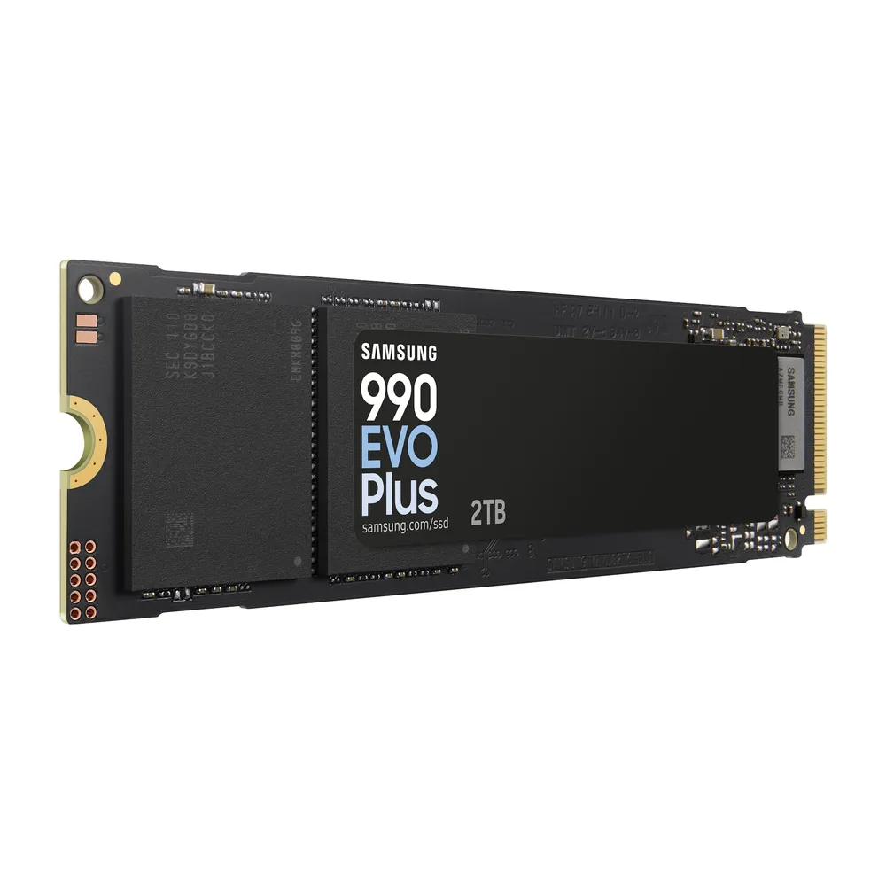 .M.2 NVMe SSD 2.0TB  Samsung  990 EVO Plus "MZ-V9S2T0BW" [PCIe 4.0 x4/5.0 x2, R/W:7250/6300MB/s, 1000K/1350K IOPS, 1.2PB, TLC]