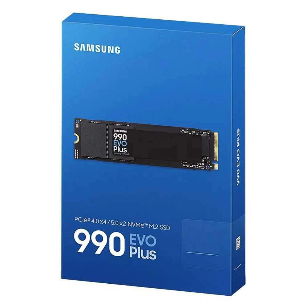 .M.2 NVMe SSD 4.0TB  Samsung  990 EVO Plus "MZ-V9S4T0BW" [PCIe 4.0 x4/5.0 x2, R/W:7250/6300MB/s, 1050K/1400K IOPS, 2.4PB, TLC]