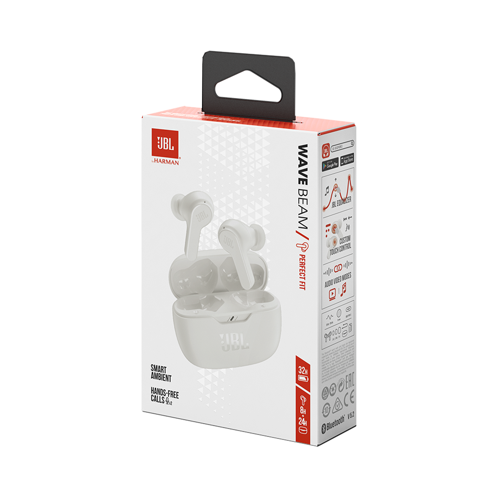 True Wireless JBL  Wave  Beam 2, White, TWS Headset