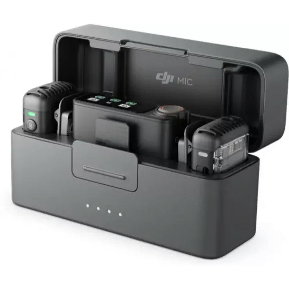 DJI Mic 2 (2 TX + 1 RX + Charging Case), Shadow Black