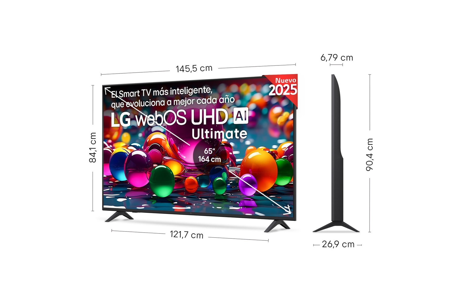 65" LED SMART TV LG 65UA75006LA, Real 4K, UHD, webOS, Black