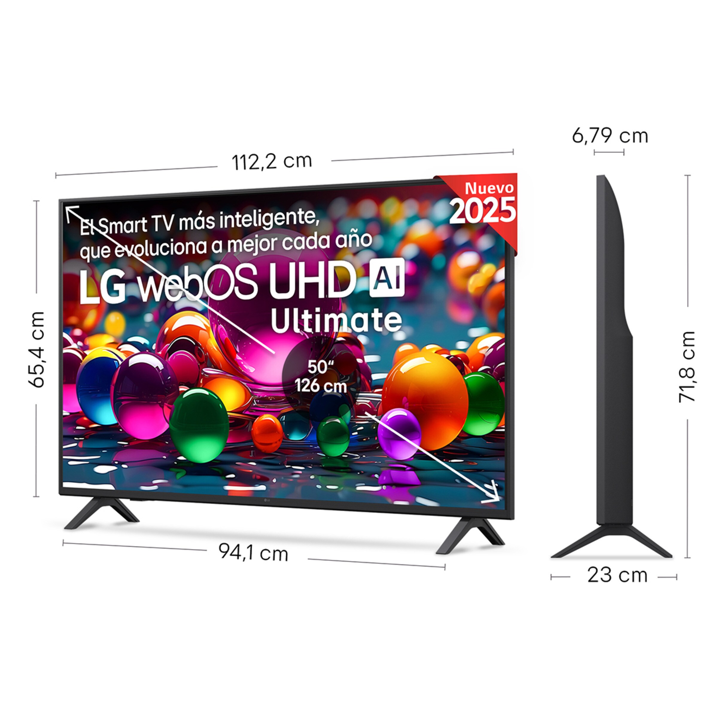 50" LED SMART TV LG 50UA75006LA, Real 4K UHD, webOS, Black