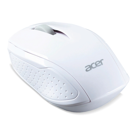 Wireless Mouse Acer M501/AMR800, 1600 dpi, 3 buttons, 55g, Silent, 2xAAA, 2.4Ghz, White