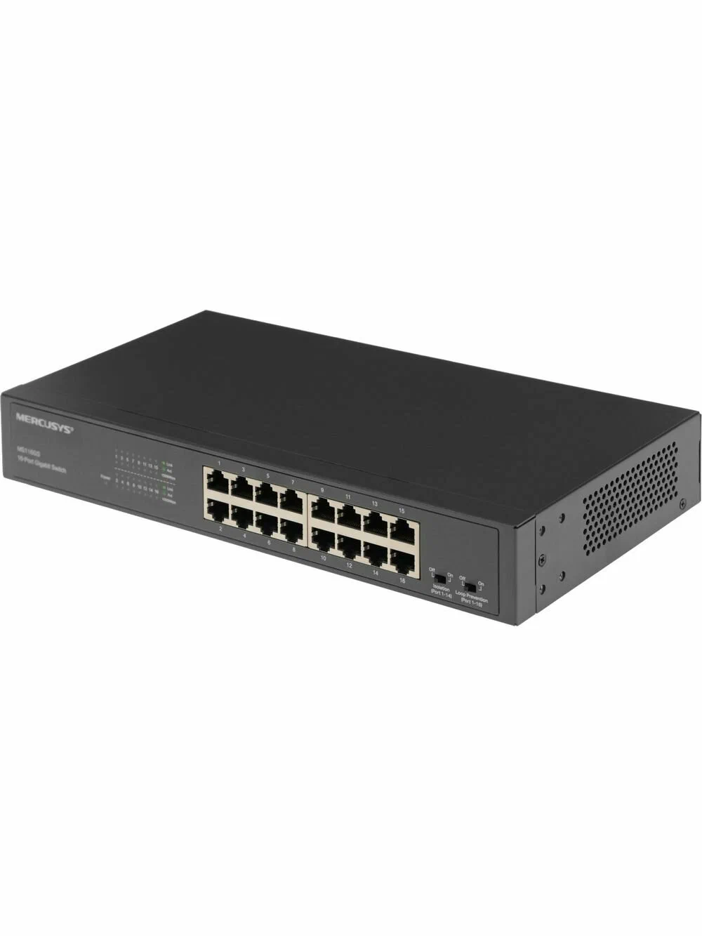 16-port Gigabit Desktop/Rackmount Switch MERCUSYS "MS116GS", Isolation Mode, Loop Prevention, metal case