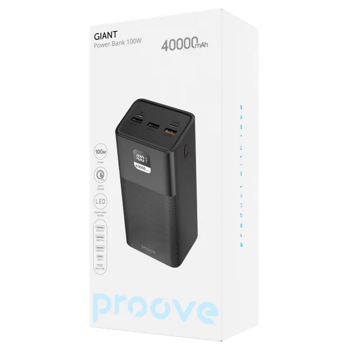 Power Bank 40000mAh Proove Giant 100W,Black