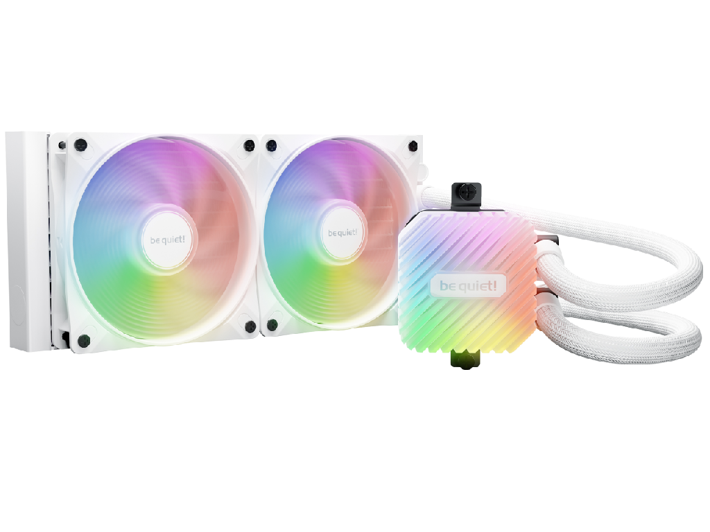 AIO Liquid Cooling be quiet! "Light Loop 240mm" WHITE  (15.4-34.9dB, 2x120mm ARGB fans, PWM, 2100RPM, ARGB Block, ARGB-PWM-Hub, 1200g.)