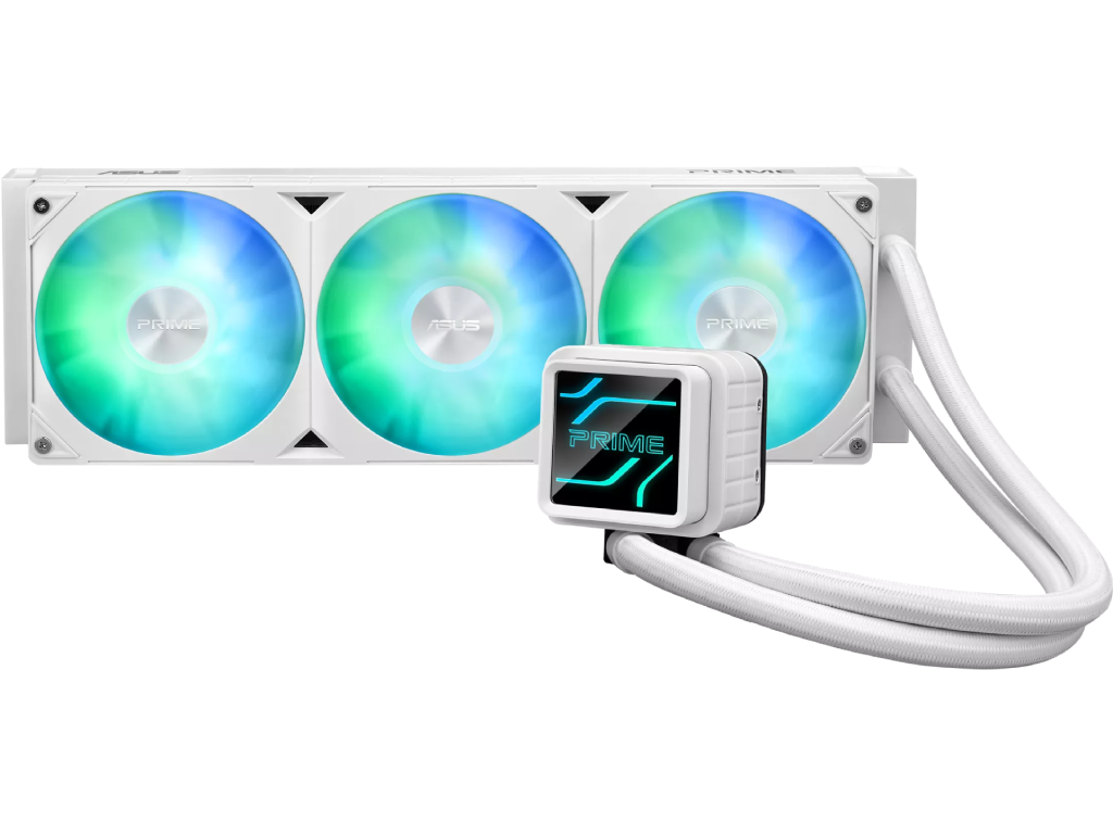 AIO Liquid Cooling Asus "PRIME LC 360 ARGB WHT" (<34dBA, 3x120mm, ARGB, 600-2200RPM, 75,7CFM)