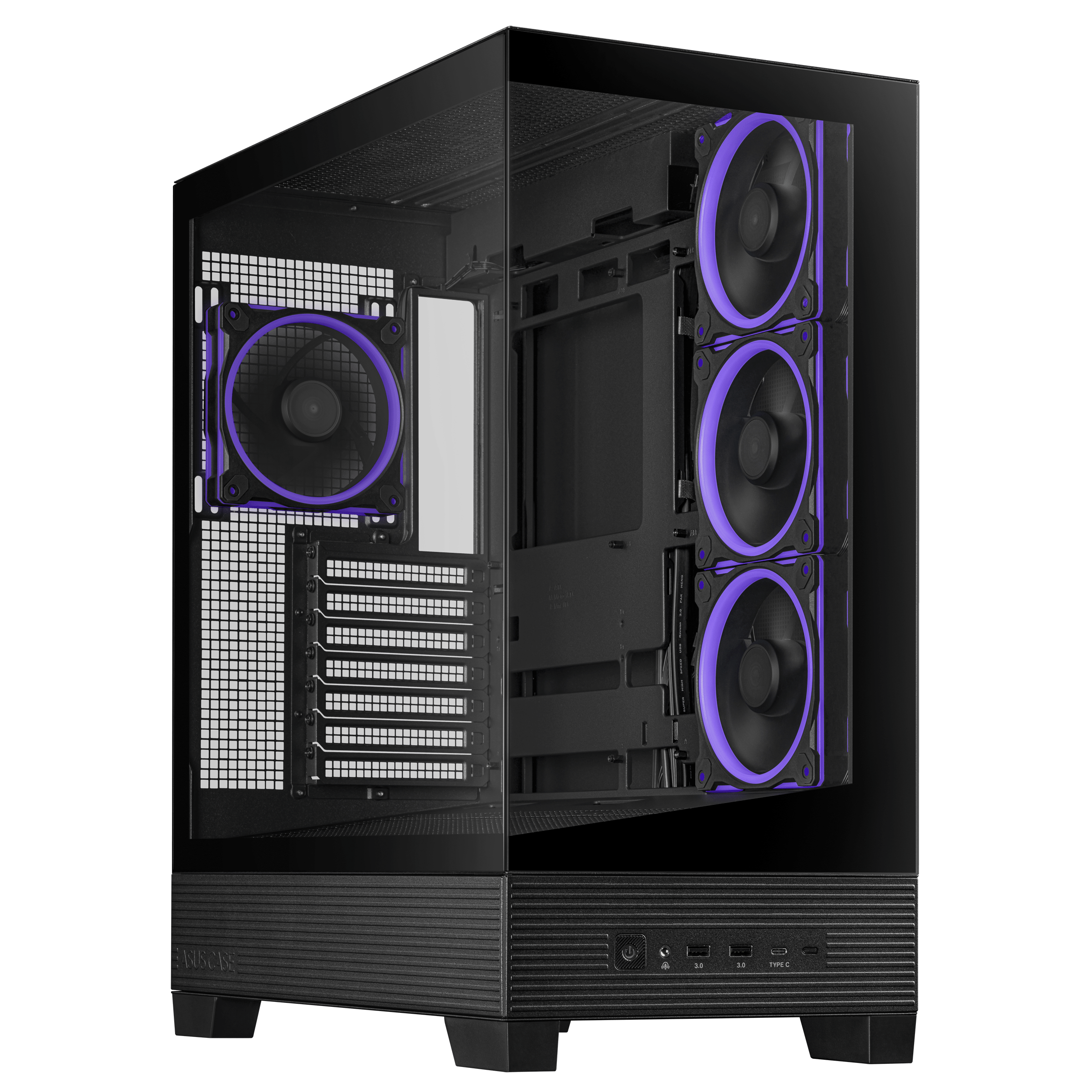 Case ATX Asus A31 Plus TG, 4x120mm ARGB, ARGB Hub, Front Mesh, Tempered Glass, Headset hook, 2xUSBx3.2, 1xUSB 3.2, 2x2.5", 2x3.5", White