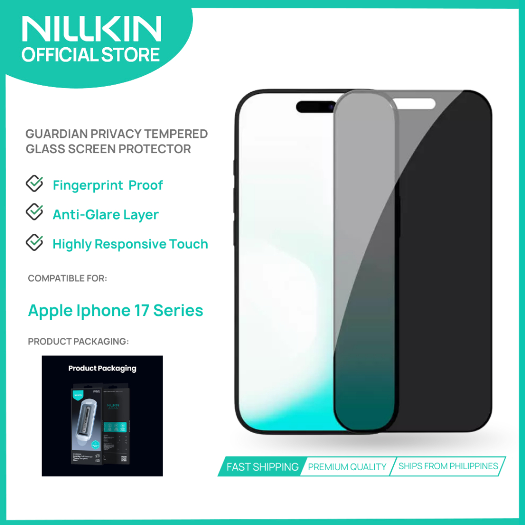 Nillkin Apple iPhone 17 Pro Guardian Full Privacy, Tempered Glass, Black