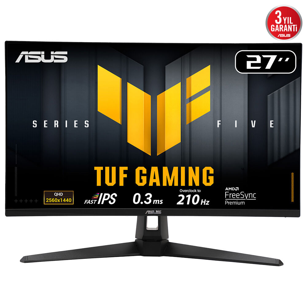 27" ASUS TUF Gaming VG27AQ5A,Black,IPS,2560x1440,210Hz,AdaptiveSync,1msGTG,350cd,CR1300:1,HDR10,HDMI+DP+USB+TypeC,Spkrs