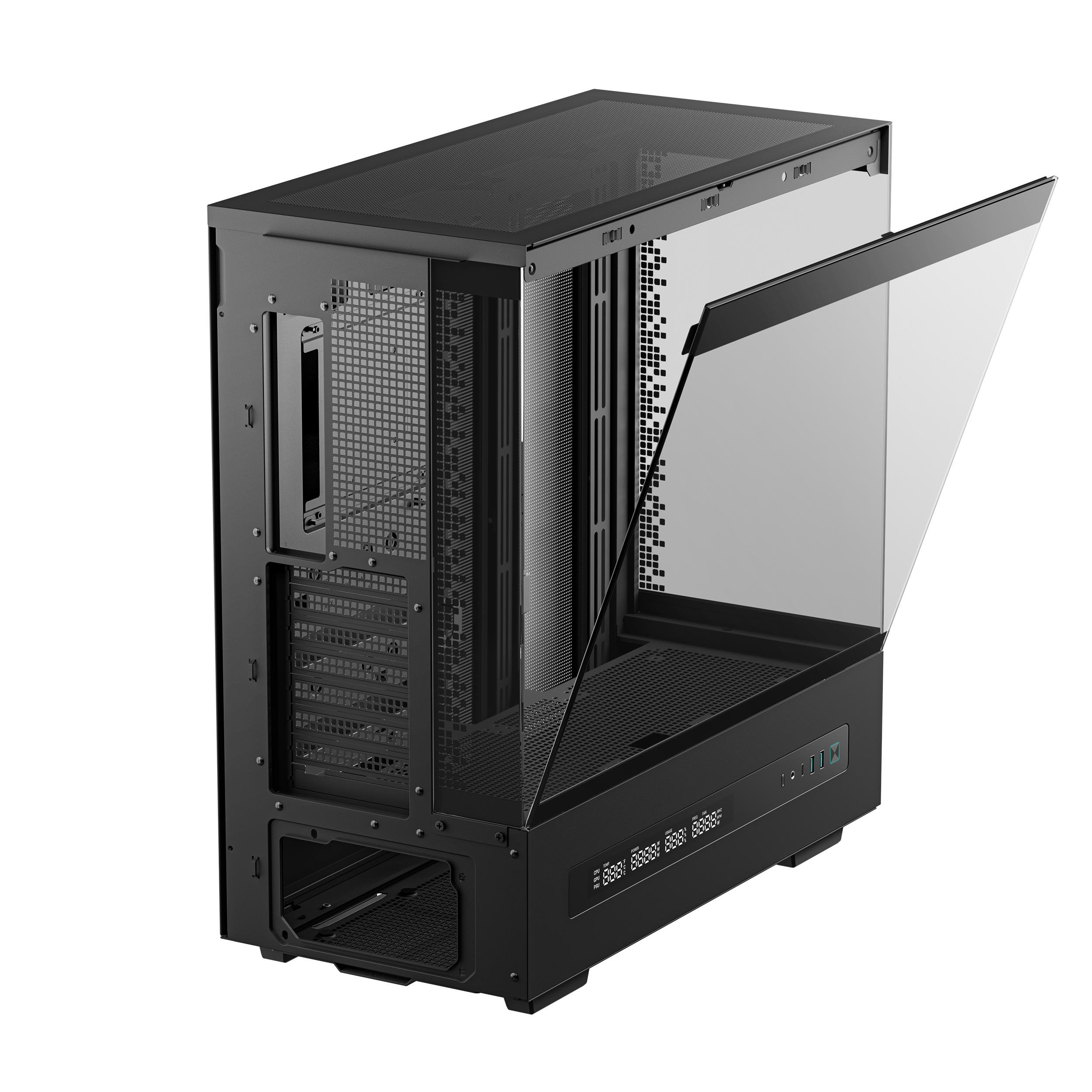 Case ATX Deepcool CH690 Digital, w/o PSU, 2xUSB3.0, 1XUSB-C, Tempered Glass, None Fans, 2x2.5", 1x3.5", Black