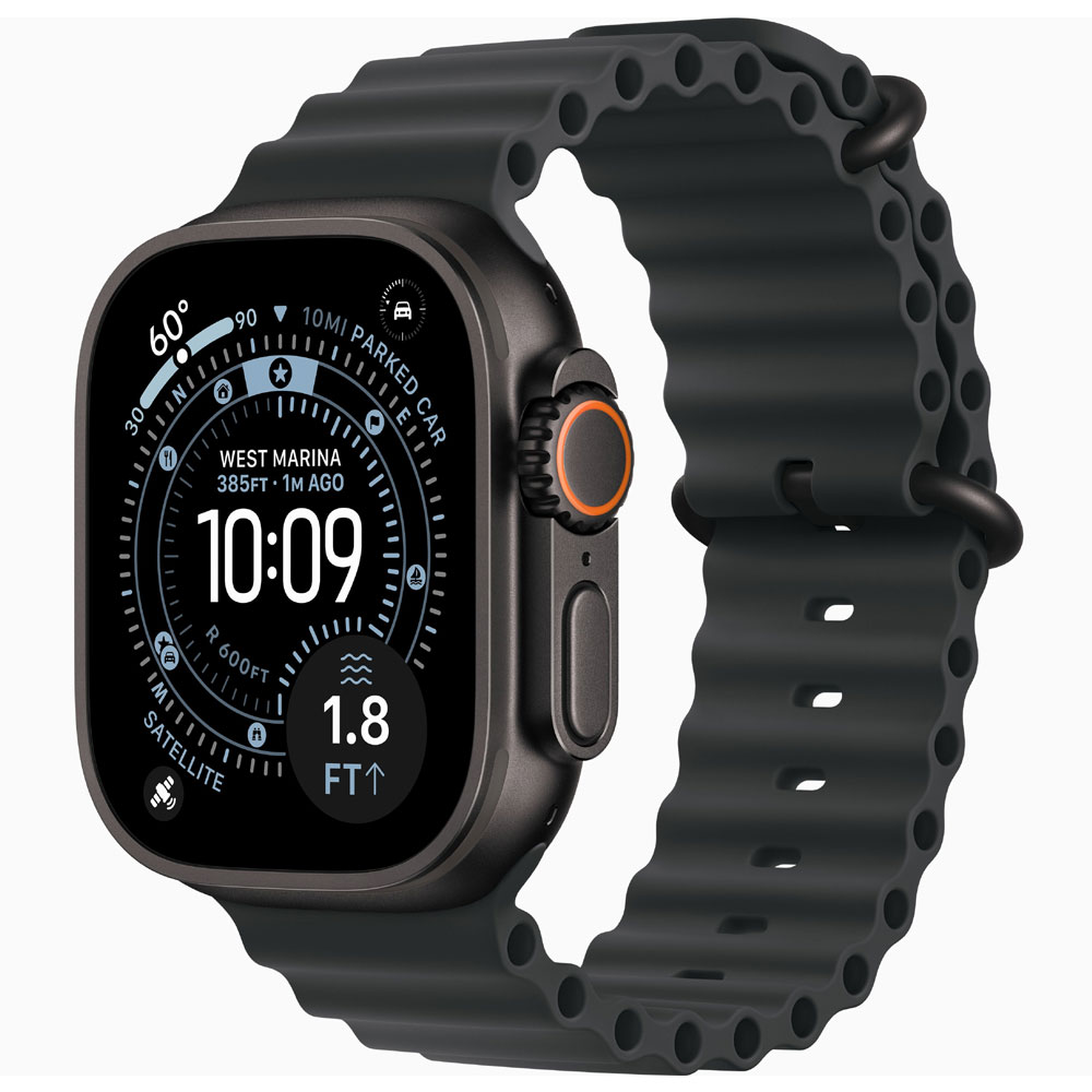 Apple Watch Ultra 3 GPS + Cellular, 49mm Black Titanium Case with Black Alpine Loop - Medium, MF0V4