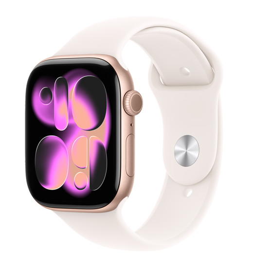 Apple Watch Series 11 GPS, 46mm Rose Gold Aluminium Case with Light Blush Sport Band - M/L, MEV74 EU
