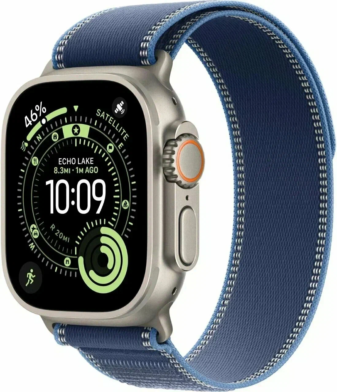 Apple Watch Ultra 3 GPS + Cellular, 49mm Natural Titanium Case with Blue/Bright Blue Trail Loop - M/L, MF1H4 EU