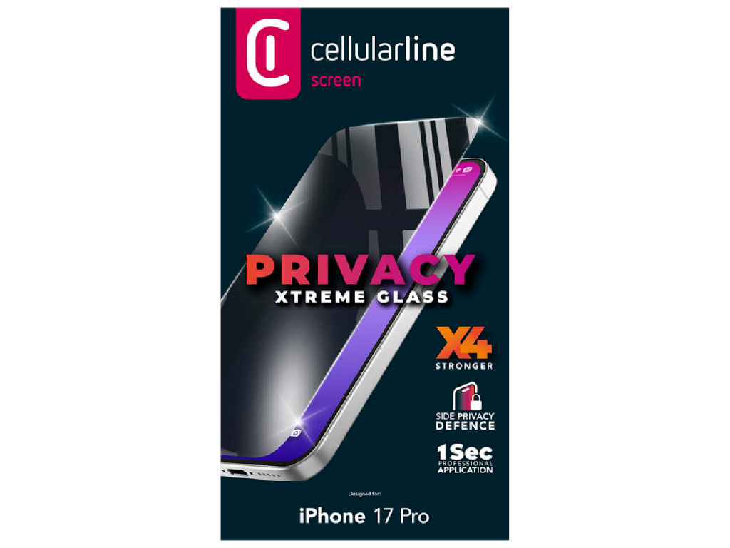 Cellular Tempered Glass Reinforced Privacy for Apple iPhone 17 Pro