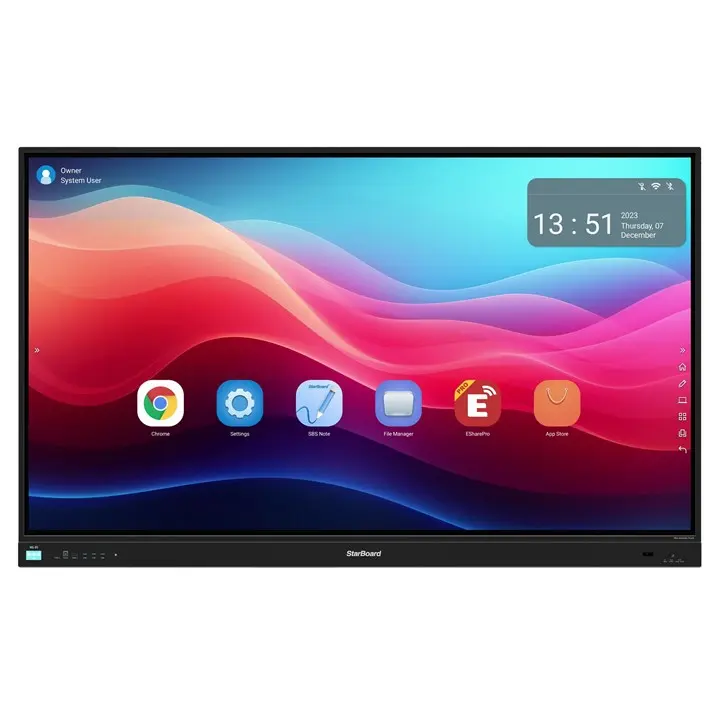 Interactive Display StarBoard IFPD-YL5X-PRO-EDLA-75: 75", 4K Touch, Android 13, 16/256GB, NFC, EDLA Certified, MB311D2