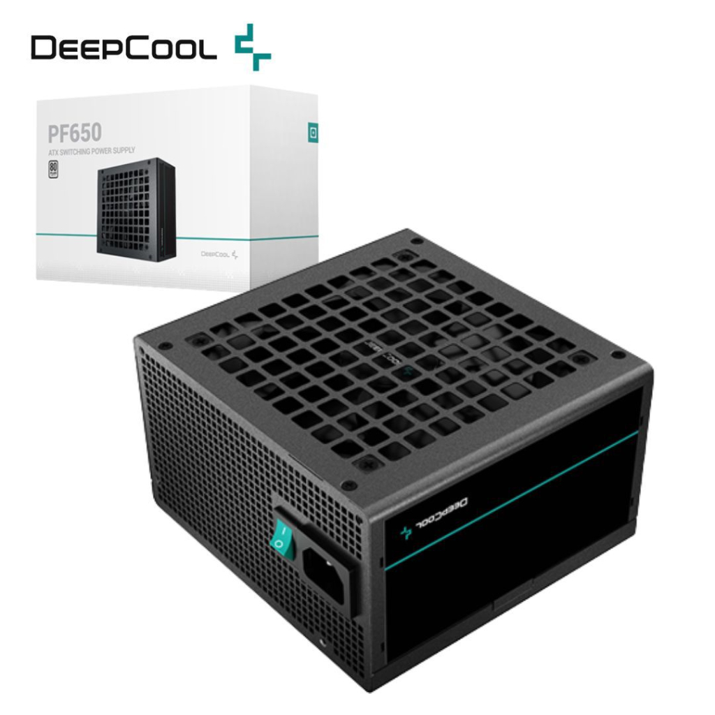 Power Supply ATX 650W Deepcool PF650, 80+, 120mm, Active PFC+Double tube forward, Flat cable design, Black