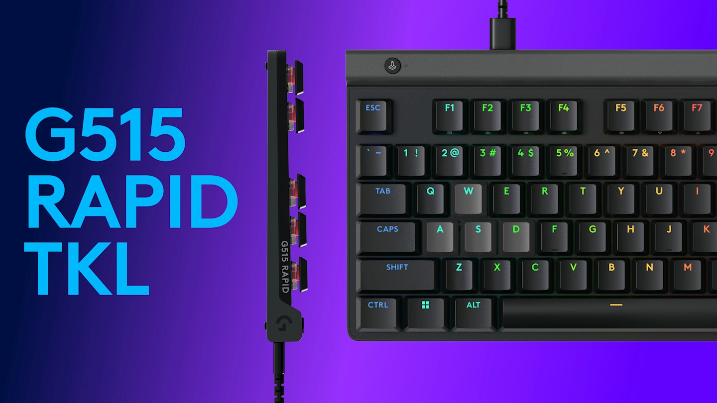 Gaming Keyboard Logitech G515 Rapid TKL, Mechanical, Thin, Low-profile, GL Tactile SW, Double-shot PBT, Macro, RGB, 1.8m, USB, EN, Black