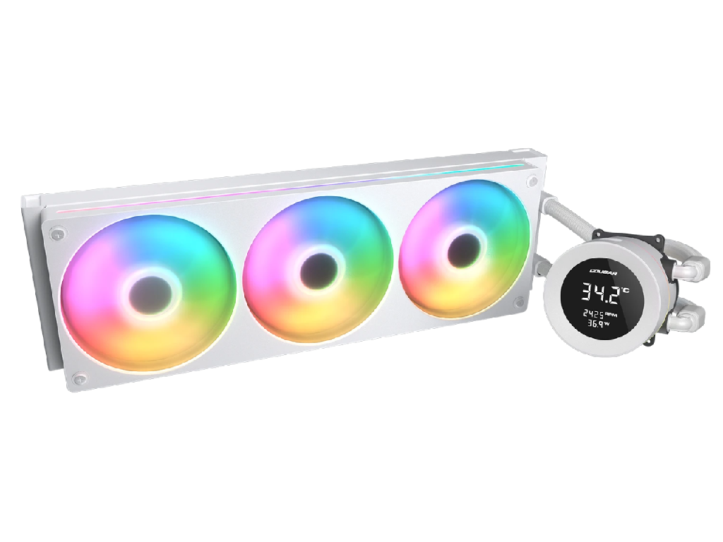 AIO Liquid Cooling Cougar "Poseidon Vistek ARGB 360" (≤38 dB(A), 78.2 CFM,2x120mm,ARGB,2240g) Black