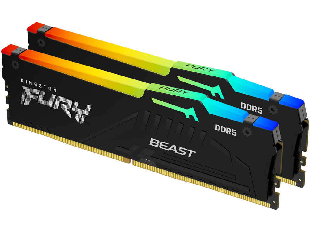 .32GB DDR5-6800MHz  Kingston FURY Beast RGB (Kit of 2x16GB) (KF568C34BBEAK2-32), CL34-45-45, 1.4V, AMD EXPO 1.0/Intel XMP 3.0, Black