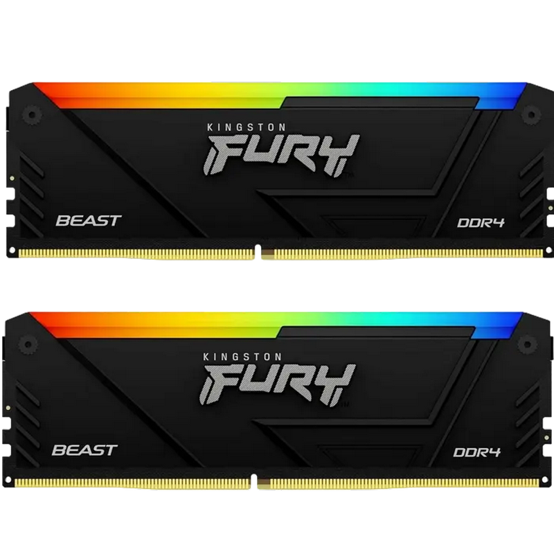 32GB DDR4-3200MHz  Kingston FURY Beast RGB (Kit of 2x16GB) (KF432C16BB12AK2/32WP), CL16-18-18, 1.35V