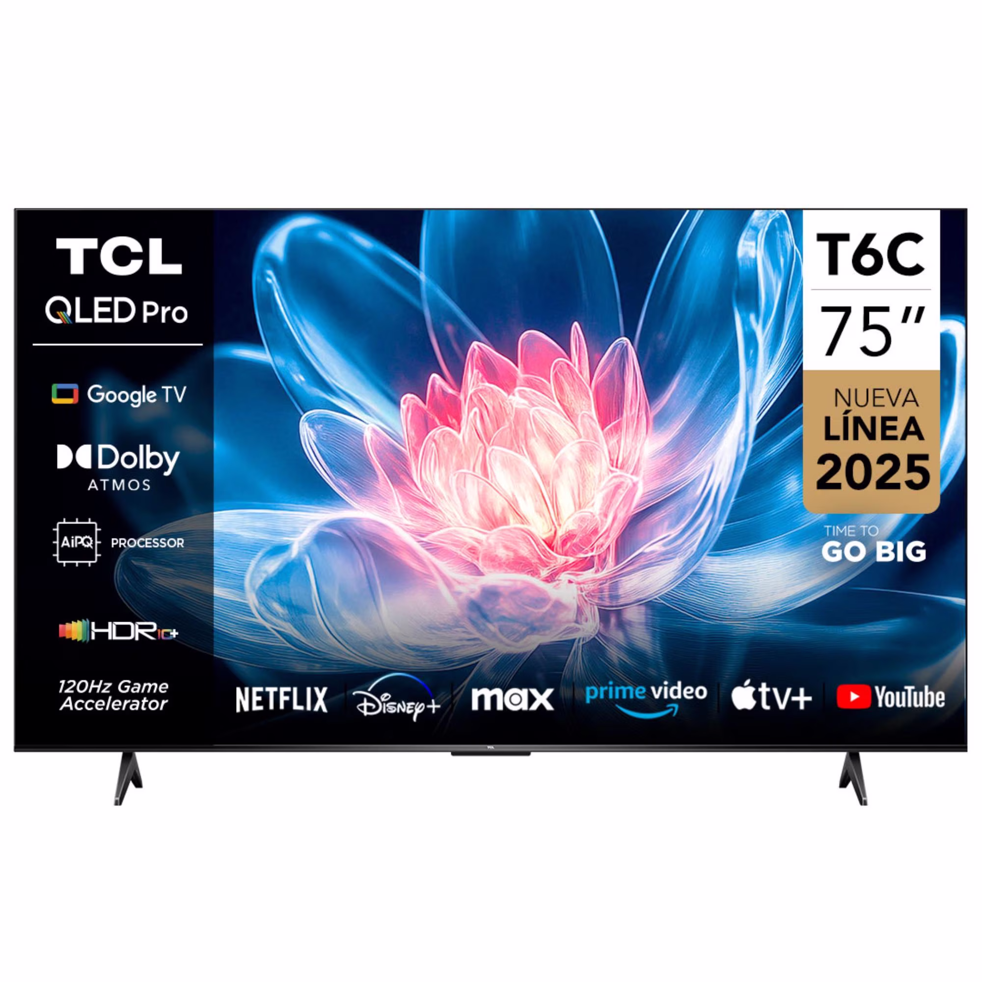 75" LED SMART TV TCL 75T69C, QLED 4K UHD, Google TV, Black