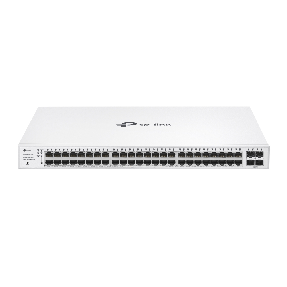 48-port Gigabit Smart PoE+ Switch TP-LINK "Festa FS352GP", 48xPoE+ ports, 4xSFP, 384W Budget, Rackmount