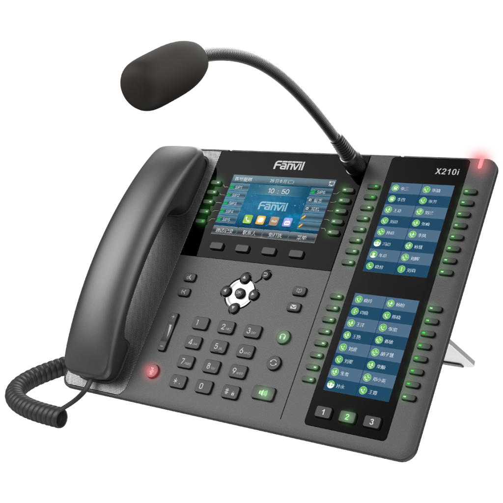 Fanvil X210i Black, Paging Console IP Phone, 4.3"+2x3.5" Color LCD, USB, Bluetooth 4.2, PoE