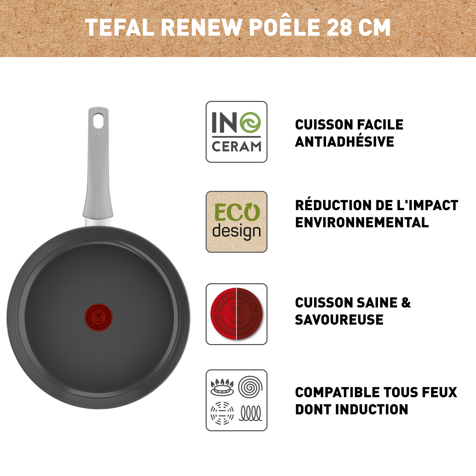 Frypan Tefal C4270632 Renew On
