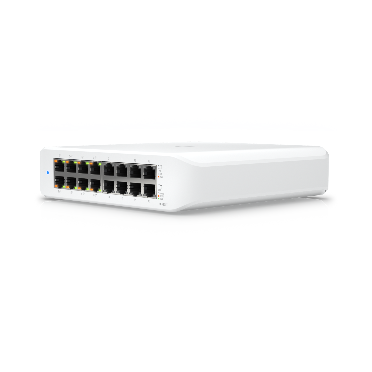 16-port Gigabit Layer 2 Managed Ubiquiti PoE+ Switch, USW-Lite-16-POE, 8xPoE Ports, 45W budget