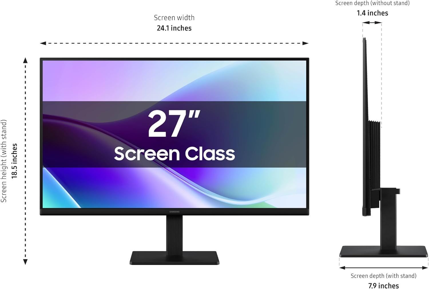 27" SAMSUNG Essential S27F320, Black, IPS, 1920x1080, 120Hz, 5ms, 250cd, Mega-DCR, HDMI